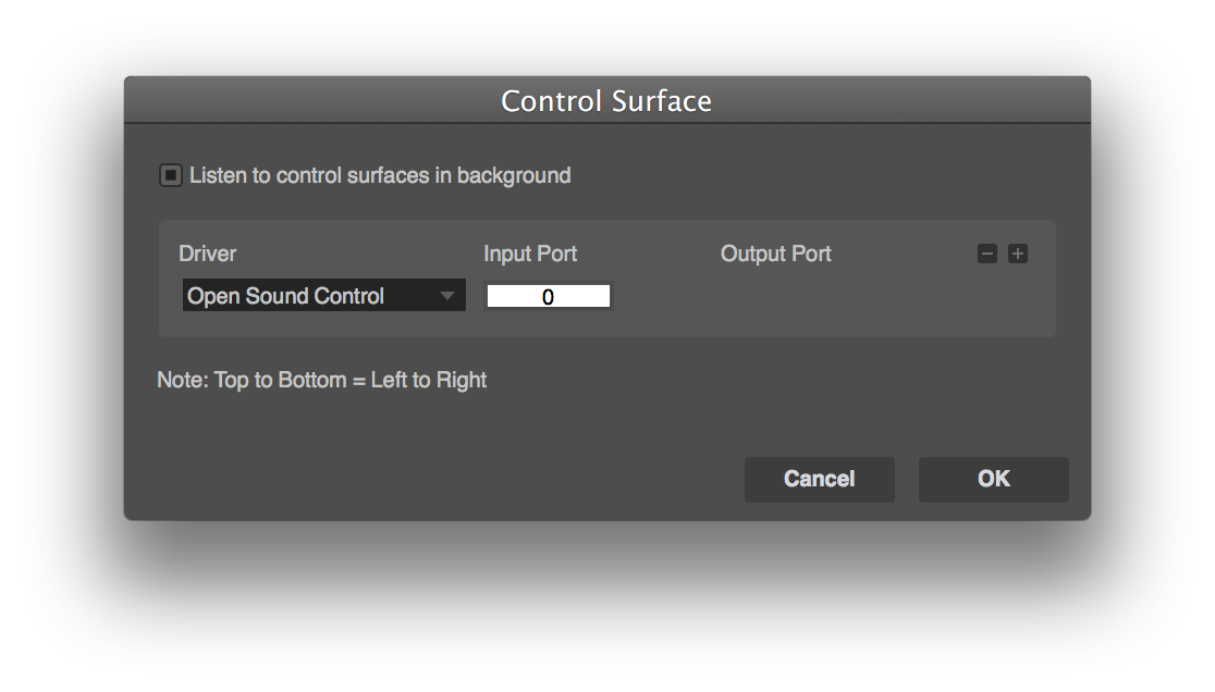 Control Surface Setup